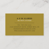 Black & Gold Alarm Logo, Security Alarm Service Visitekaartje (Achterkant)