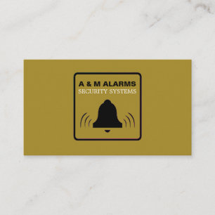 Black & Gold Alarm Logo, Security Alarm Service Visitekaartje