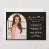 Black Gold Arch Foto Afstuderen Aankondiging (Voorkant)