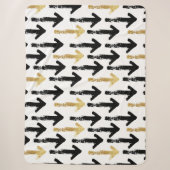Black & Gold Arrow Pattern Sherpa Blanket Deken (Voorkant)