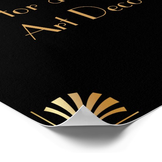 Black Gold Art Deco Aangepaste DIY Weddenschap Poster (Hoek)