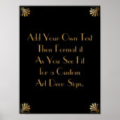 Black Gold Art Deco Aangepaste DIY Weddenschap Poster (Voorkant)