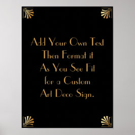 Black Gold Art Deco Aangepaste DIY Weddenschap Poster