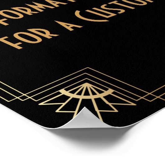 Black Gold Art Deco Aangepaste DIY Weddenschap Poster (Hoek)
