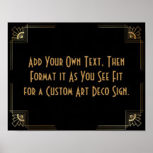 Black Gold Art Deco Aangepaste DIY Weddenschap
