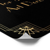 Black Gold Art Deco Aangepaste DIY Weddenschap Poster (Hoek)