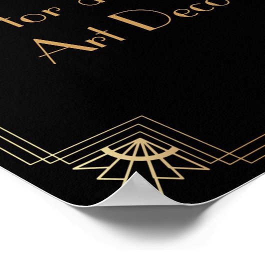 Black Gold Art Deco Aangepaste DIY Weddenschap Poster (Hoek)