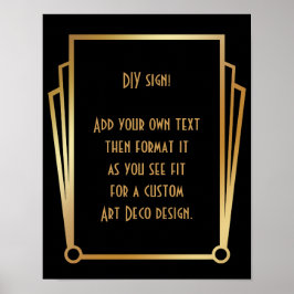 Black Gold Art Deco Aangepaste DIY Weddenschap Poster