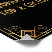 Black Gold Art Deco Aangepaste DIY Weddenschap Poster (Hoek)