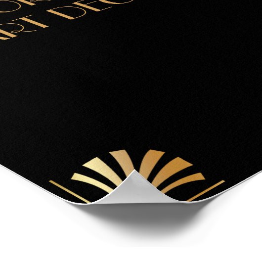 Black Gold Art Deco Aangepaste DIY Weddenschap Poster (Hoek)