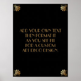 Black Gold Art Deco Aangepaste DIY Weddenschap Poster