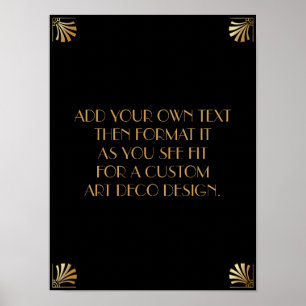 Black Gold Art Deco Aangepaste DIY Weddenschap Poster