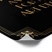 Black Gold Art Deco Aangepaste DIY Weddenschap Poster (Hoek)