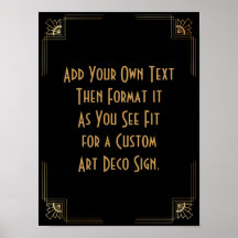 Black Gold Art Deco Aangepaste DIY Weddenschap