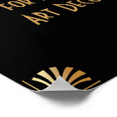 Black Gold Art Deco Aangepaste DIY Weddenschap Poster (Hoek)