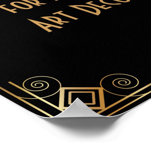 Black Gold Art Deco Aangepaste DIY Weddenschap Poster (Hoek)