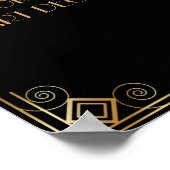 Black Gold Art Deco Aangepaste DIY Weddenschap Poster (Hoek)