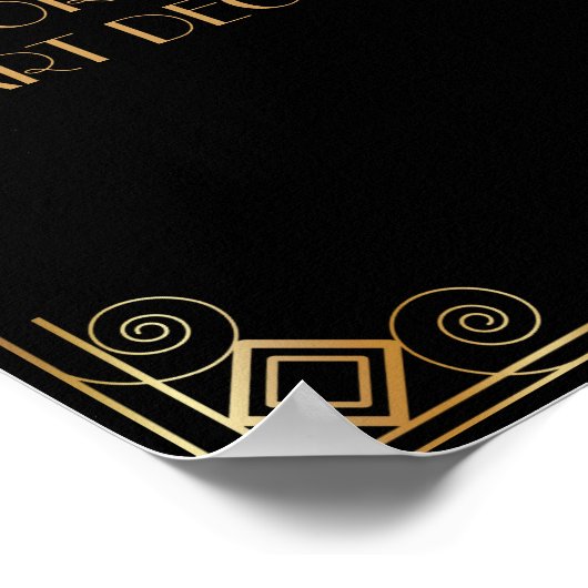 Black Gold Art Deco Aangepaste DIY Weddenschap Poster (Hoek)