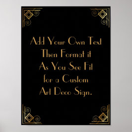 Black Gold Art Deco Aangepaste DIY Weddenschap Poster