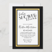 Black & Gold Art Deco Baby shower Uitnodiging (Voorkant)