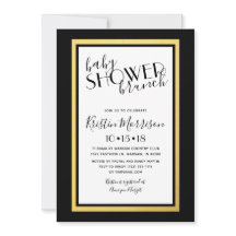Black & Gold Art Deco Baby shower Uitnodiging