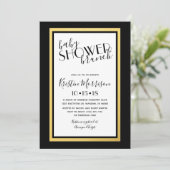 Black & Gold Art Deco Baby shower Uitnodiging (Staand voorkant)