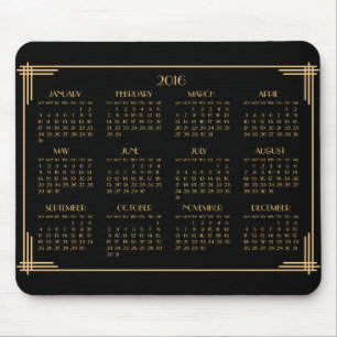 Black Gold Art Deco Calendar 2016 Muismat
