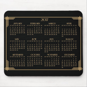 Black Gold Art Deco Calendar 2017 Muismat