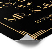 Black Gold Art Deco Gatsby Guestbook Sign 8x10 Poster (Hoek)