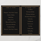 Black Gold Art Deco Gatsby Style Wedding Program (Achterkant)