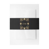 Black & Gold Art Deco Geometric Wedding Uitnodigingen Wikkel (Voorkant Voorbeeld)