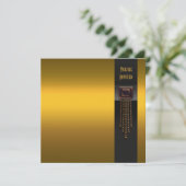 Black Gold Art Deco Party Invitation Sjabloon Kaart (Staand voorkant)