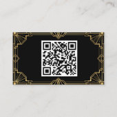 Black Gold Art Deco QR-code visitekaartje (Achterkant)
