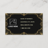 Black Gold Art Deco QR-code visitekaartje (Voorkant)