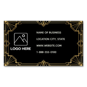 Black Gold Art Deco QR-code visitekaartje Magnetisch Visitekaartje