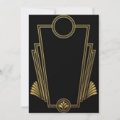 Black Gold Art Deco Uitnodiging (Voorkant)