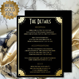 Black Gold Art Deco Wedding Details Kaart