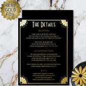 Black Gold Art Deco Wedding Details Kaart