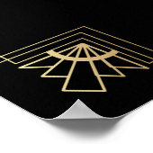 Black Gold Art Deco Welkom bij ons huwelijksbord Poster (Hoek)