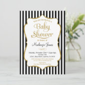 Black Gold Baby shower Invitation Gender Neutral Kaart (Staand voorkant)