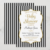 Black Gold Baby shower Invitation Gender Neutral Kaart (Voorkant / Achterkant)