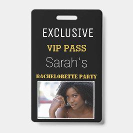 Black Gold Bachelorette Party Pass VIP nodigt uit Badge