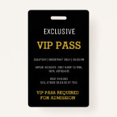 Black Gold Bachelorette Party Pass VIP nodigt uit Badge (Achterkant)