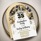 Black Gold Balloons Afstudeerfeest Kaart