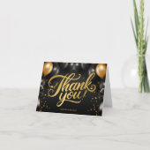 Black Gold Balloons Zakelijke bedankkaart (Voorkant)