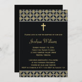Black Gold Baptism Christening Uitnodiging (Voorkant / Achterkant)