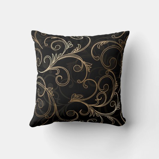 Black Gold Baroque Kussen (Achterkant)