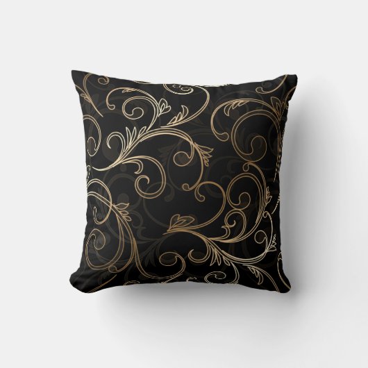 Black Gold Baroque Kussen (Voorkant)