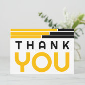 Black & Gold Bars Afstudeerder Party Dank u Bedankkaart (Staand voorkant)