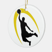 Black Gold Basketball Logo op maat Keramisch Ornament (Links)